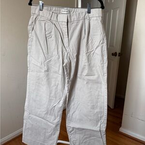 Abercrombie & Fitch women cream wide leg trouser 10R/30